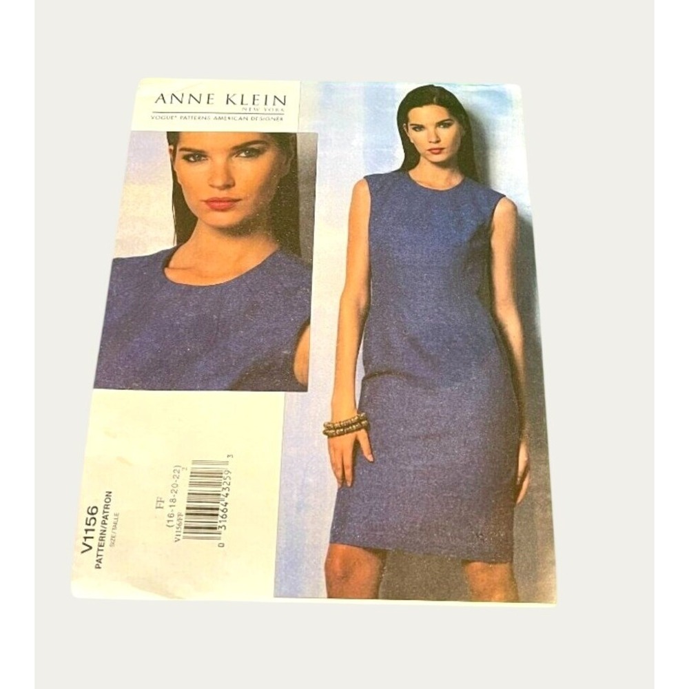 Vogue V1156 Dress Sleeveless Princess Seams Size 16 18 20 22 Pattern Uncut